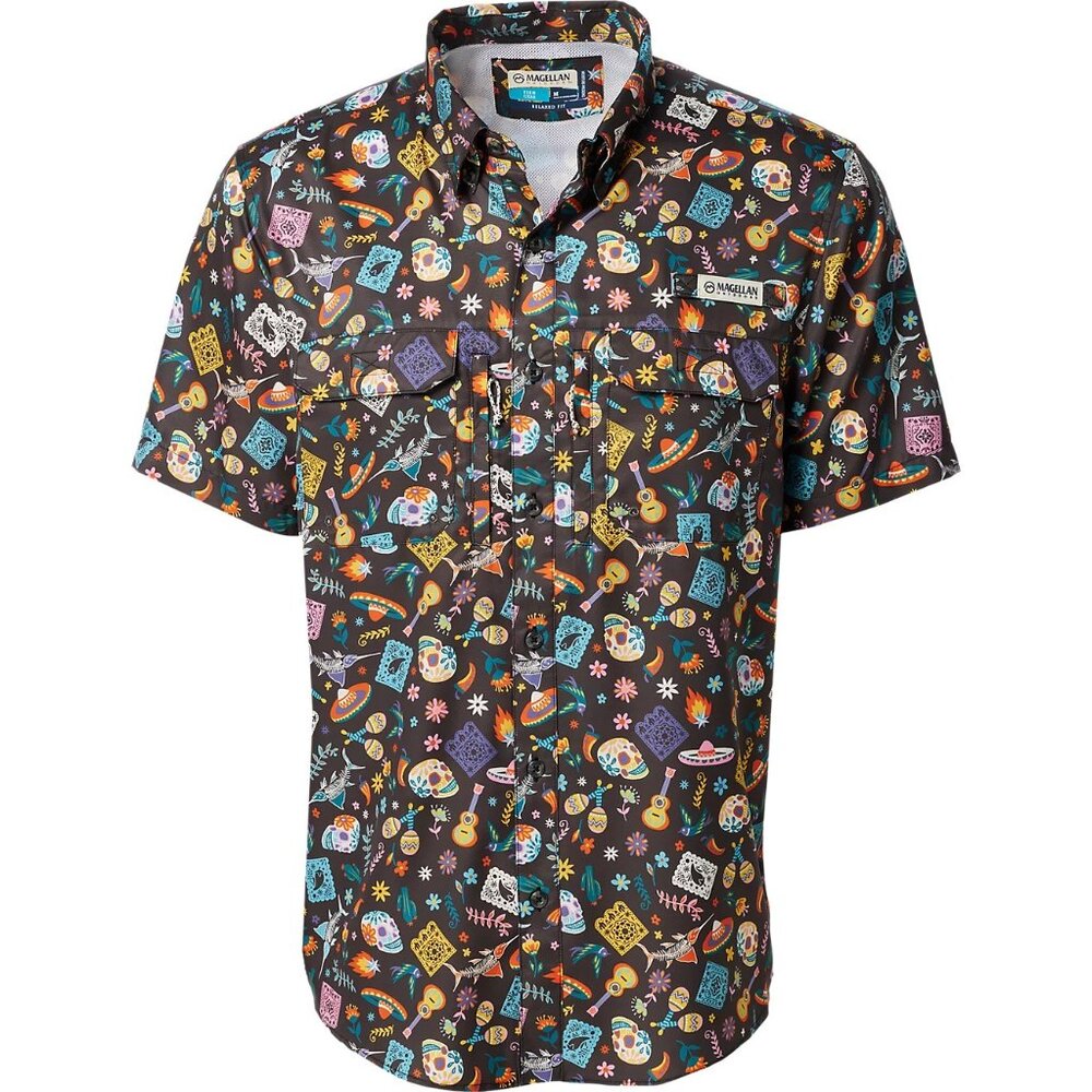 Magellan Men's Fishing Shirt Short Sleeve Button Down Moisture Wicking NEW